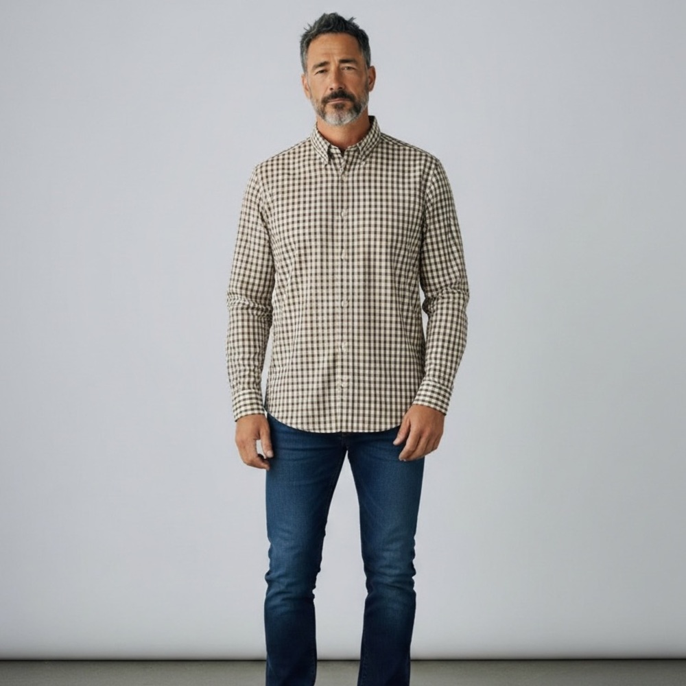Eddie Bauer Men’s Wrinkle-Resistant Plaid Shirt Classic Fit TL Tall Size
